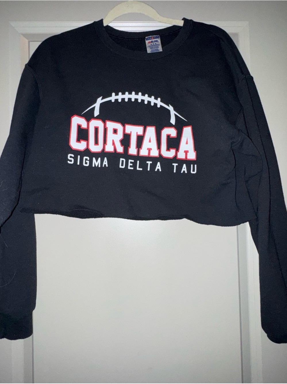 Cortaca Sigma Delta Tau Black Cropped Sweatshirt